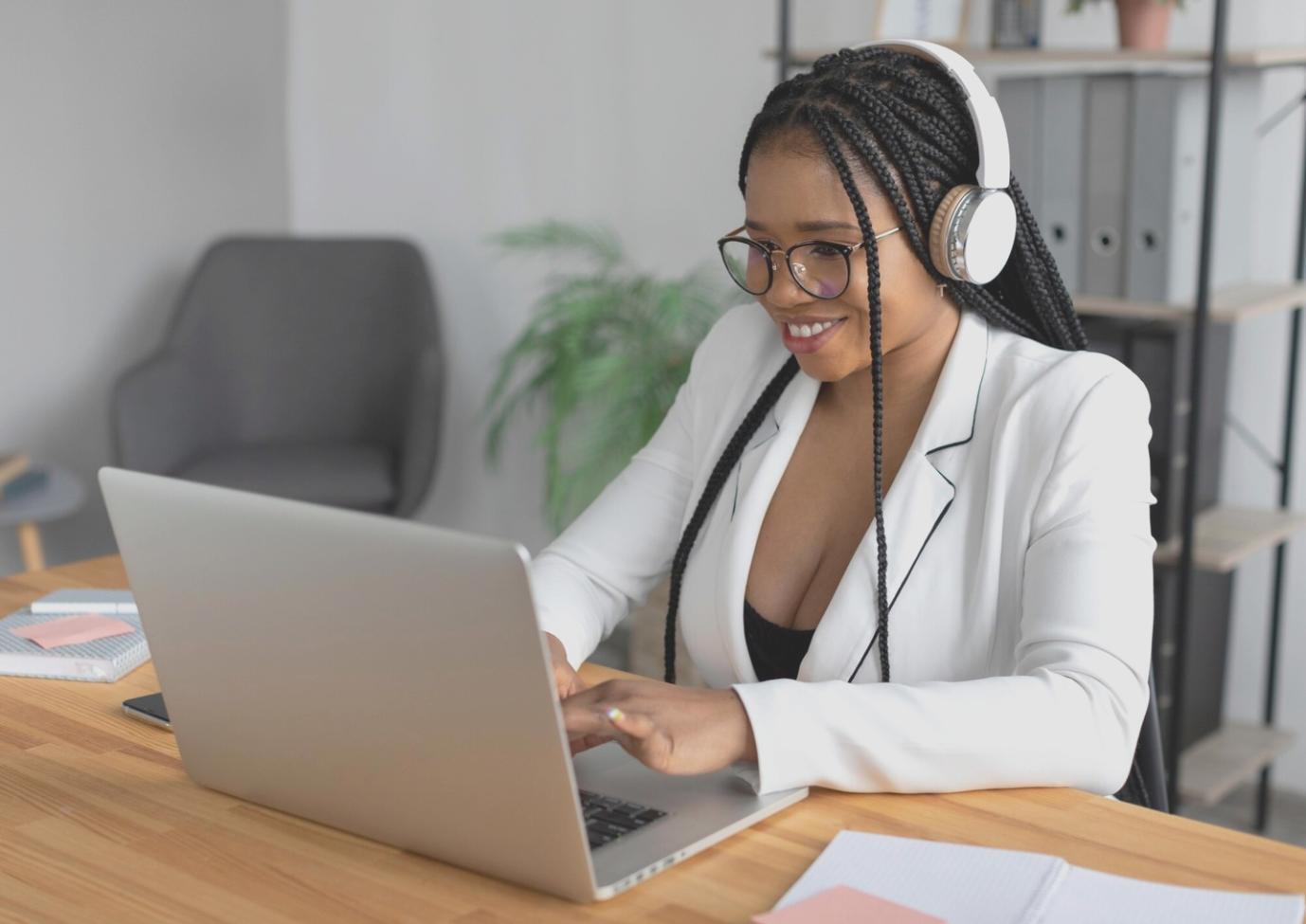 Business owner reviewing financial statements